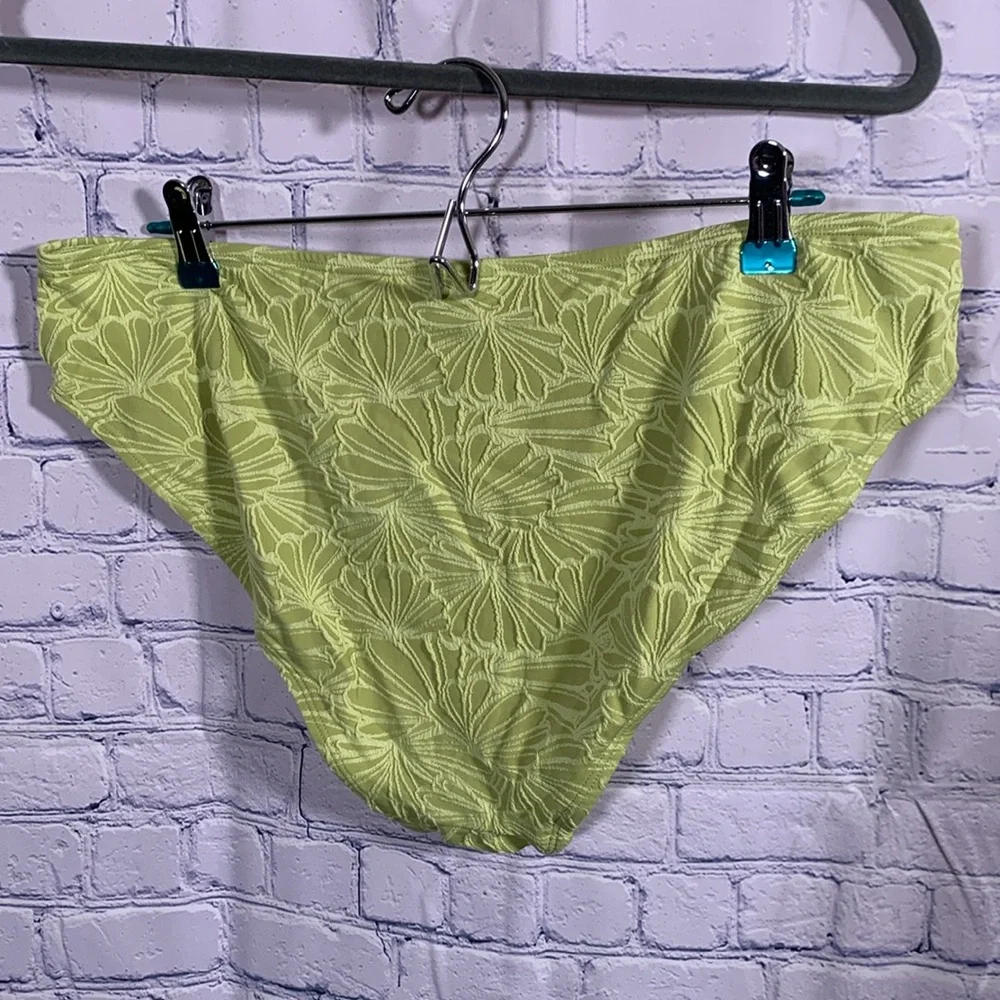 Andie Swim Womens Bikini Bottom Textured Floral Green Beach Hippie Size XL NWT
